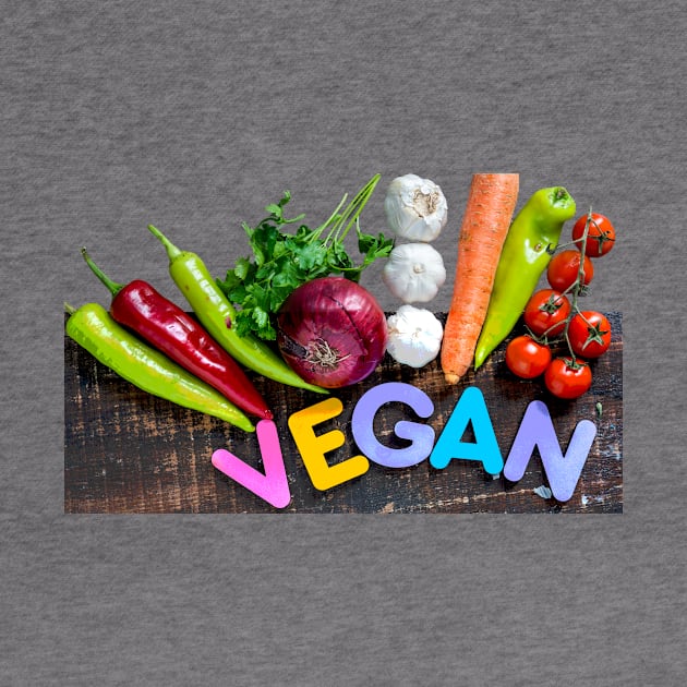 Vegan cool design with vegetables by DimDom